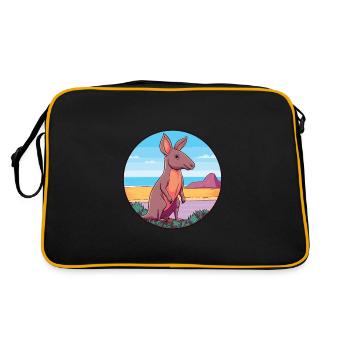 Aardvark Watercolor Cartoon Kawaii Clipart Animal - Retro Bag - black/gold - Back