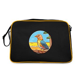 Coucou aquarelle dessin animé Kawaii Clipart Animal - Sac Retro - noir/or - Dos