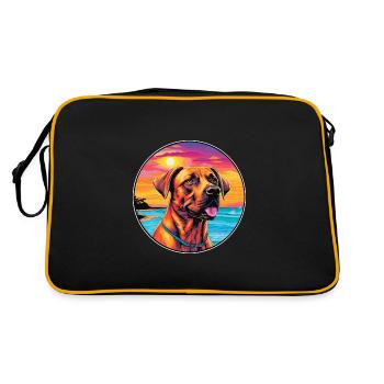 Bouche noire Cur Chien Race Coloré Cartoon Waterco - Sac Retro - noir/or - Dos