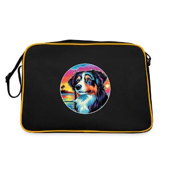 Carpathian Shepherd Dog Breed Colorful Cartoon Wat - Retro Bag - black/gold - Back