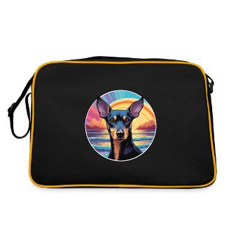 Manchester Terrier Race De Chien Coloré Cartoon Wate - Sac Retro - noir/or - Dos