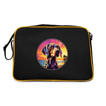 Smaland Hound Race De Chien Coloré Cartoon Watercolo - Sac Retro - noir/or - Dos