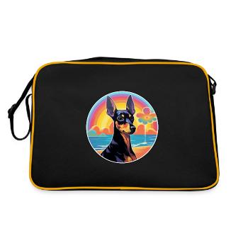 Jouet Manchester Terrier Race De Chien Coloré Dessin Animé - Sac Retro - noir/or - Dos