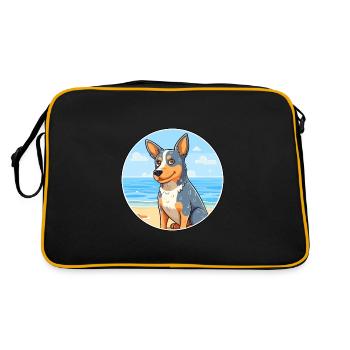 Blue Heeler chien race Cartoon Kawaii Clipart chien - Sac Retro - noir/or - Dos