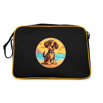Cao De Seo Miguel Race De Chien Cartoon Kawaii - Sac Retro - noir/or - Dos