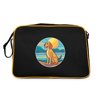 Braque Saint Germain race de chien dessin animé Kawaii chien - Sac Retro - noir/or - Dos