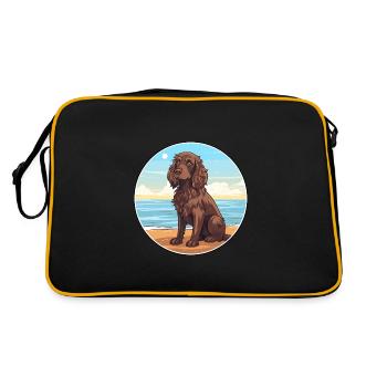 Boykin Épagneul chien race Cartoon Kawaii Clipart - Sac Retro - noir/or - Dos