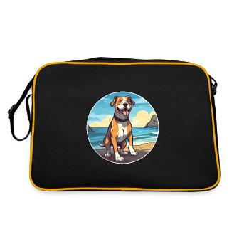 Bully Kutta chien race dessin animé Kawaii Clipart chien - Sac Retro - noir/or - Dos