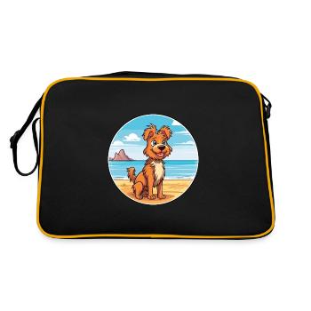 Drentse Patrijshond Race de chien Cartoon Kawaii Chien - Sac Retro - noir/or - Dos