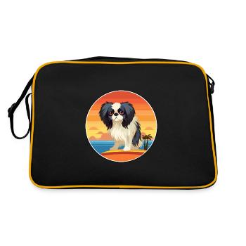 Japonais Chin chien race Cartoon Kawaii Clipart chien - Sac Retro - noir/or - Dos