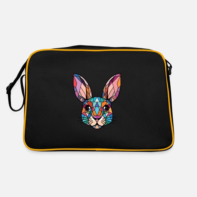 Illustration d’animaux de compagnie aquarelle colorée aquarelle de lapin Sac Retro
