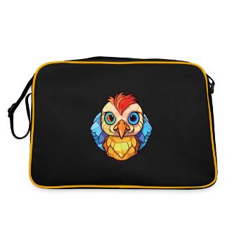 Bébé Poulet Aquarelle Colorée Animal Cartoon - Sac Retro - noir/or - Dos