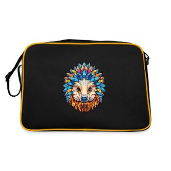 Hérisson aquarelle colorée Illustration animale - Sac Retro - noir/or - Dos