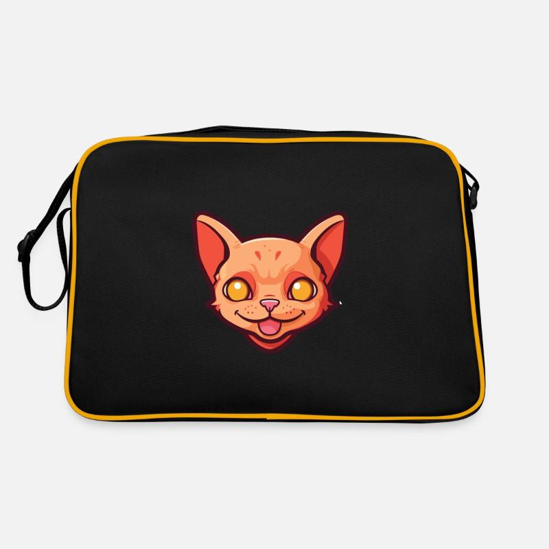 Rote Devon Rex Katze Cartoon Aquarell Illustration Retro Tasche