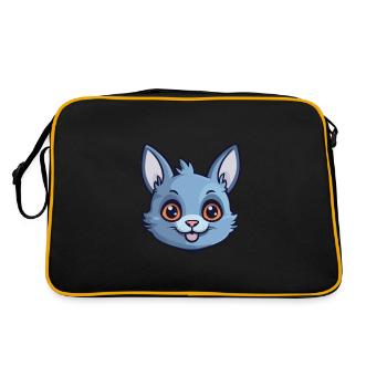 Illustration d’aquarelle de bande dessinée de chat bleu russe - Sac Retro - noir/or - Dos