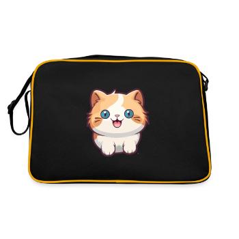 Munchkin chat dessin animé aquarelle illustration - Sac Retro - noir/or - Dos