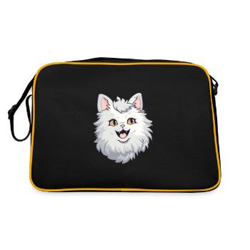 Laperm chat dessin animé aquarelle illustration - Sac Retro - noir/or - Dos