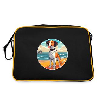 Owczarek Podhalanski Race de chien Cartoon Kawaii Chien - Sac Retro - noir/or - Dos