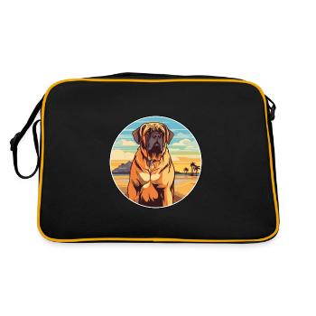 Transmontano Mastiff Race Chien Cartoon Kawaii Chien - Sac Retro - noir/or - Dos