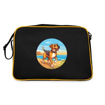 Schweizer Laufhund Race de chien Cartoon Kawaii Chien - Sac Retro - noir/or - Dos