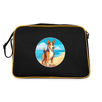 Lisse Collie chien race Cartoon Kawaii Clipart chien - Sac Retro - noir/or - Dos
