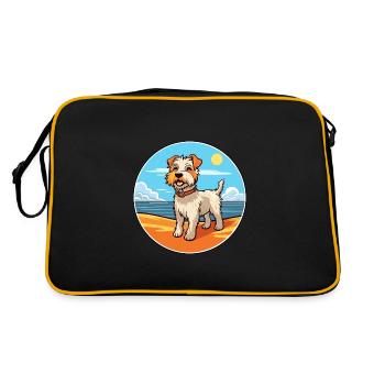 Sporting Lucas Terrier Hunderasse Cartoon Kawaii - Retro Tasche - Schwarz/Gold - Hinten