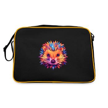 Hérisson Aquarelle Colorée Dessin Animé Kawaii Animal - Sac Retro - noir/or - Dos