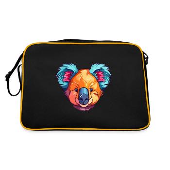 Koala Buntes Aquarell Cartoon Kawaii Tier - Retro Tasche - Schwarz/Gold - Hinten