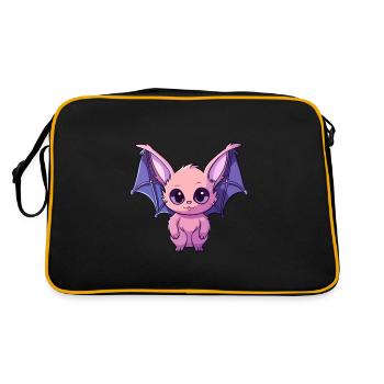Chauve-souris Aquarelle colorée Dessin animé Kawaii Animal - Sac Retro - noir/or - Dos