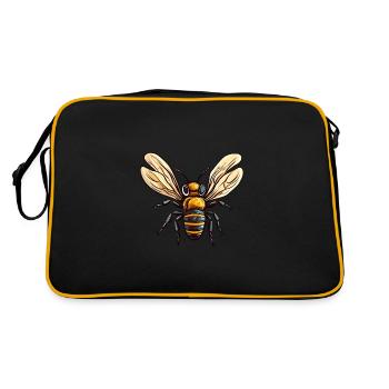 Bee Colorful Watercolor Cartoon Kawaii Animal - Retro Bag - black/gold - Back