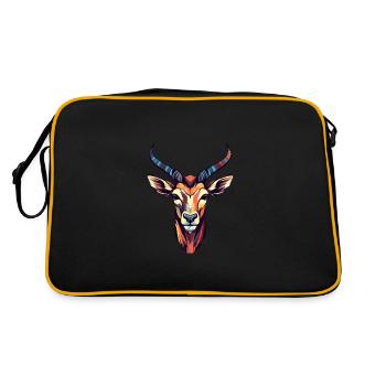 Impala Buntes Aquarell Cartoon Kawaii Tier - Retro Tasche - Schwarz/Gold - Hinten