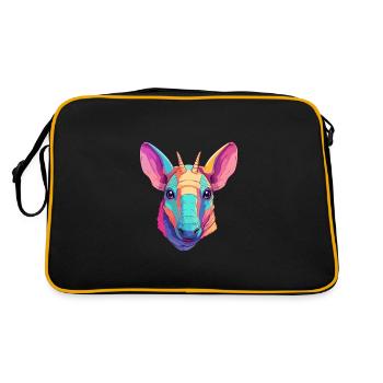 Aardvark Aquarelle Colorée Dessin Animé Kawaii Animal - Sac Retro - noir/or - Dos