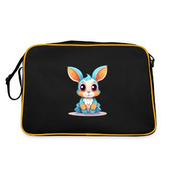 Lapin Aquarelle Colorée Dessin Animé Kawaii Animal - Sac Retro - noir/or - Dos