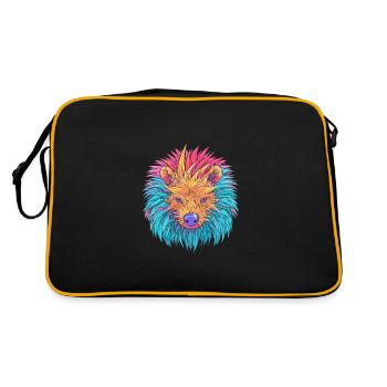 Porc-épic coloré aquarelle dessin animé kawaii anima - Sac Retro - noir/or - Dos