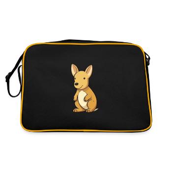 Aardvark Cute Cartoon Kawaii Watercolor Animal Pet - Retro Bag - black/gold - Back