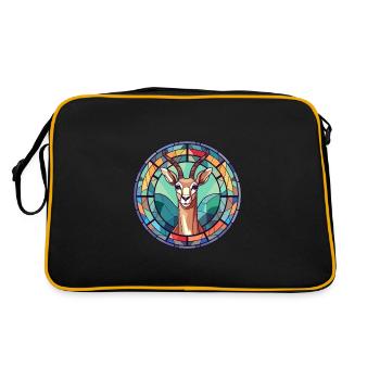 Impala Buntglas Bunte Karikatur Kawaii Anima - Retro Tasche - Schwarz/Gold - Hinten