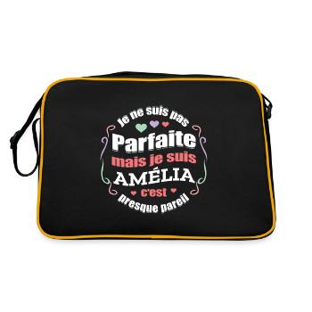 AMÉLIA PARFAITE - PRENOM AMÉLIA - Sac Retro - noir/or - Dos
