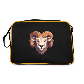 Mouflon d’Amérique mignon heureux Kawaii Cartoon Clipart An - Sac Retro - noir/or - Dos