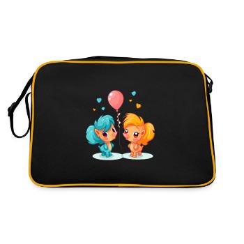 Ponny Kawaii Cartoon Pet jouant avec des ballons - Sac Retro - noir/or - Dos