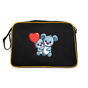 Koala Kawaii Cartoon Pet Jouant Avec Des Ballons - Sac Retro - noir/or - Dos