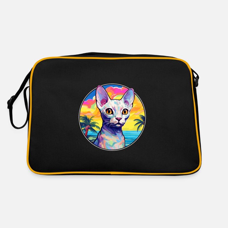 Devon Rex Chat Race Aquarelle Dessin animé Kawaii Animal de compagnie Sac Retro