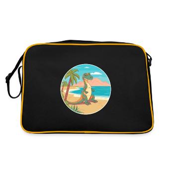 Lizard Watercolor Cartoon Kawaii Clipart Animal - Retro Bag - black/gold - Back