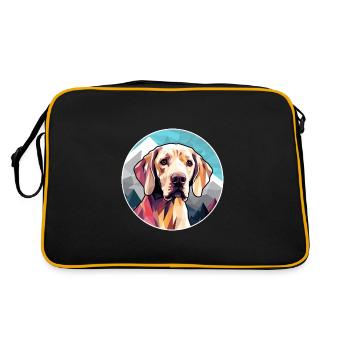 Braque Saint Germain chien race dessin animé kawaii Wate - Sac Retro - noir/or - Dos