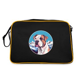 Bully Kutta chien race dessin animé Kawaii aquarelle - Sac Retro - noir/or - Dos