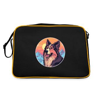 Carpathian Shepherd Dog Breed Cartoon Kawaii Water - Retro Bag - black/gold - Back
