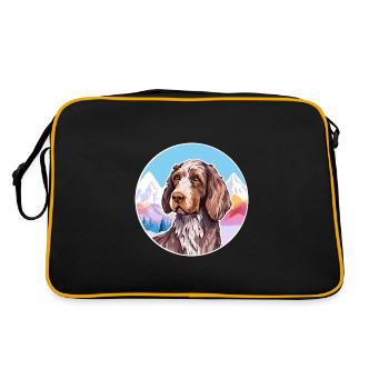 Allemand Pointer à poil dur chien race Cartoon Kawaii - Sac Retro - noir/or - Dos