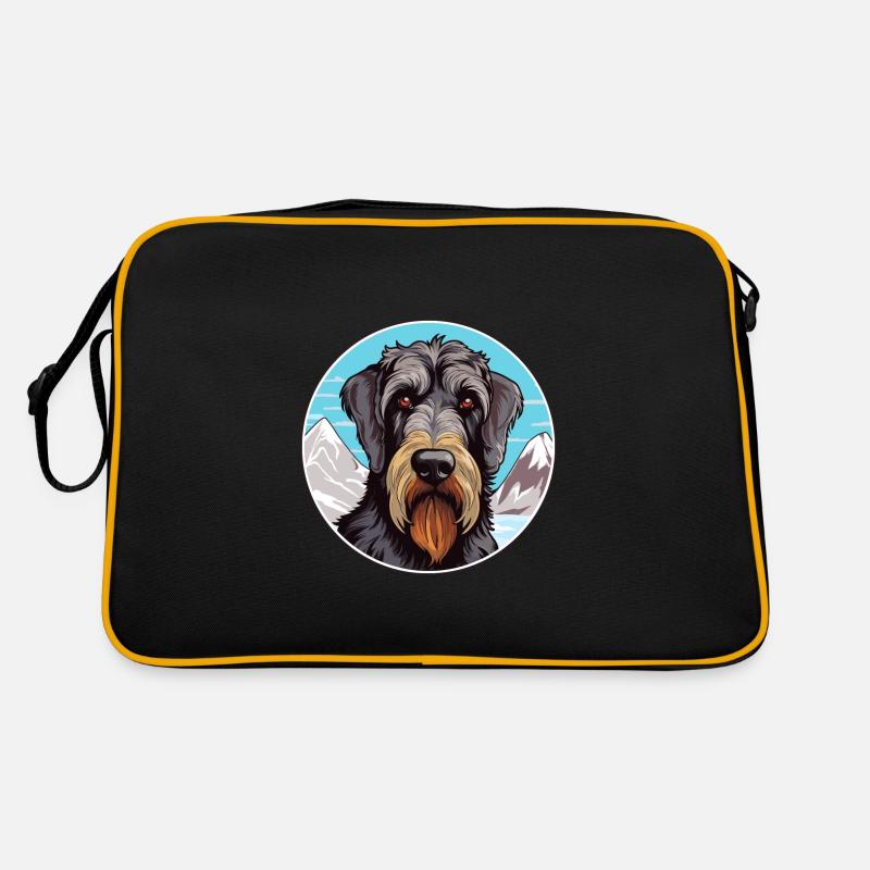 Schnauzer géant race de chien dessin animé Kawaii Watercolo Sac Retro