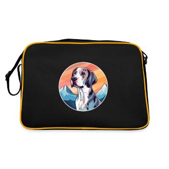 Pointer Dog Breed Cartoon Kawaii Watercolor - Retro Bag - black/gold - Back
