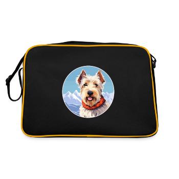 Sportliche Lucas Terrier Hunderasse Cartoon Kawaii Wa - Retro Tasche - Schwarz/Gold - Hinten