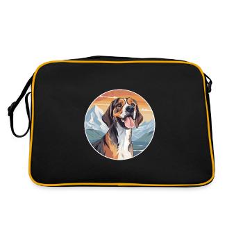 Smaland chien chien race dessin animé Kawaii aquarelle - Sac Retro - noir/or - Dos